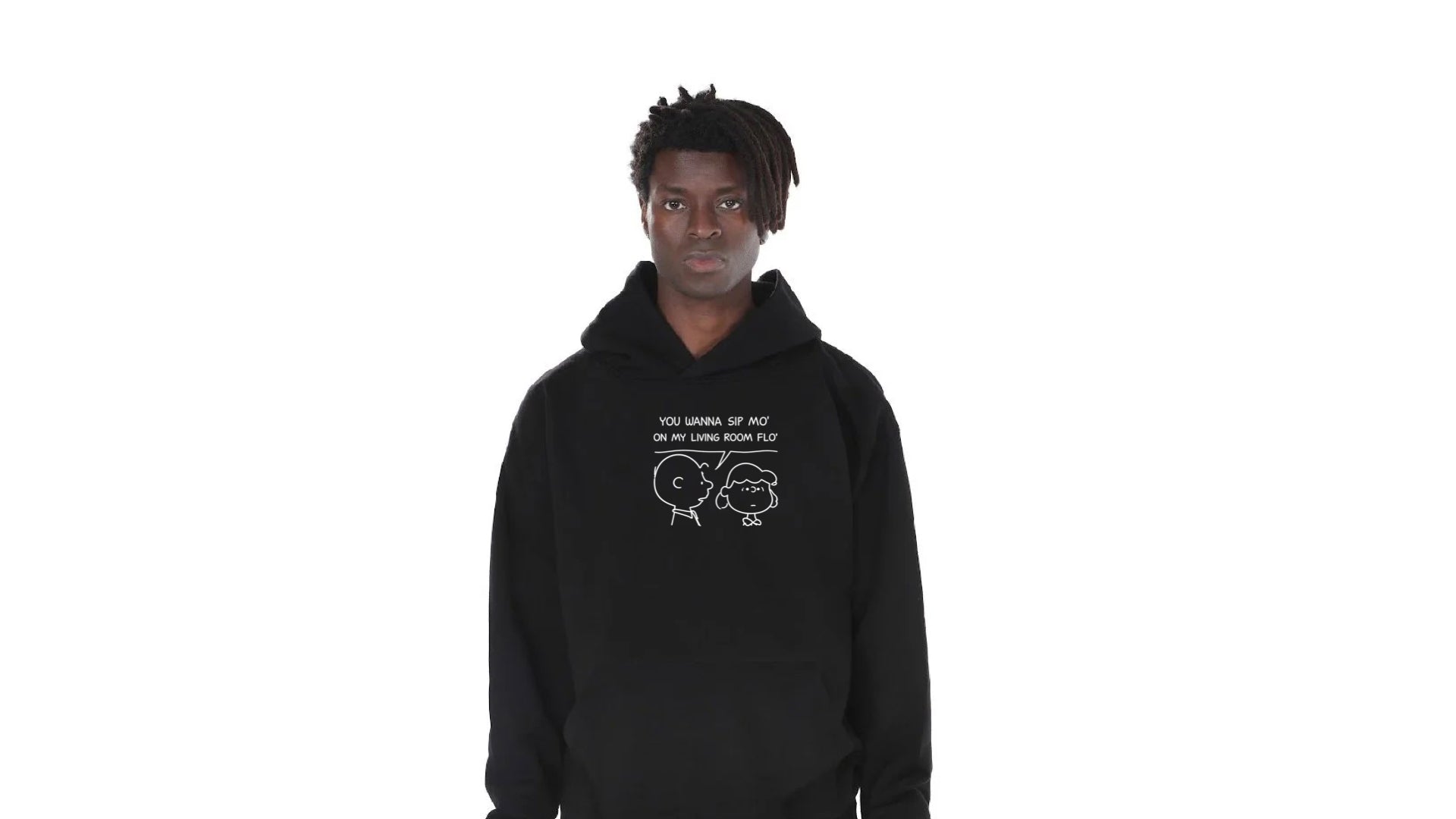 Sip Mo men's oversized luxury hoodie black — Gods and Mony LA