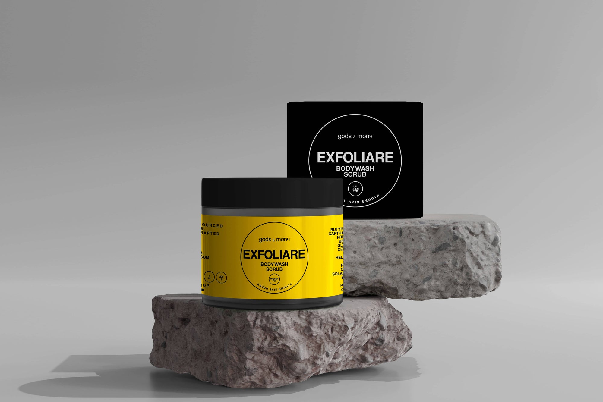 Luxury men's exfoliating scrub — EXFOLIARE clean formula