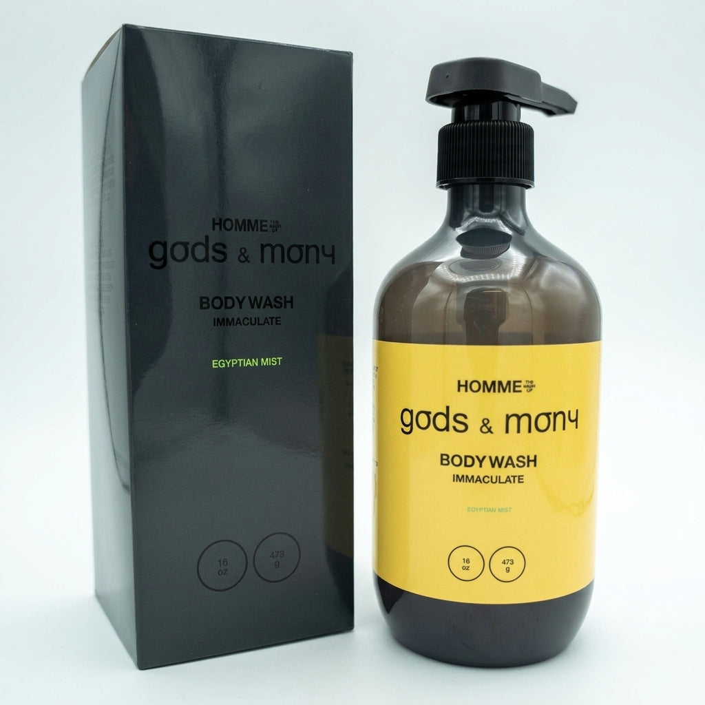 HOMME men's body wash texture — clean ingredients